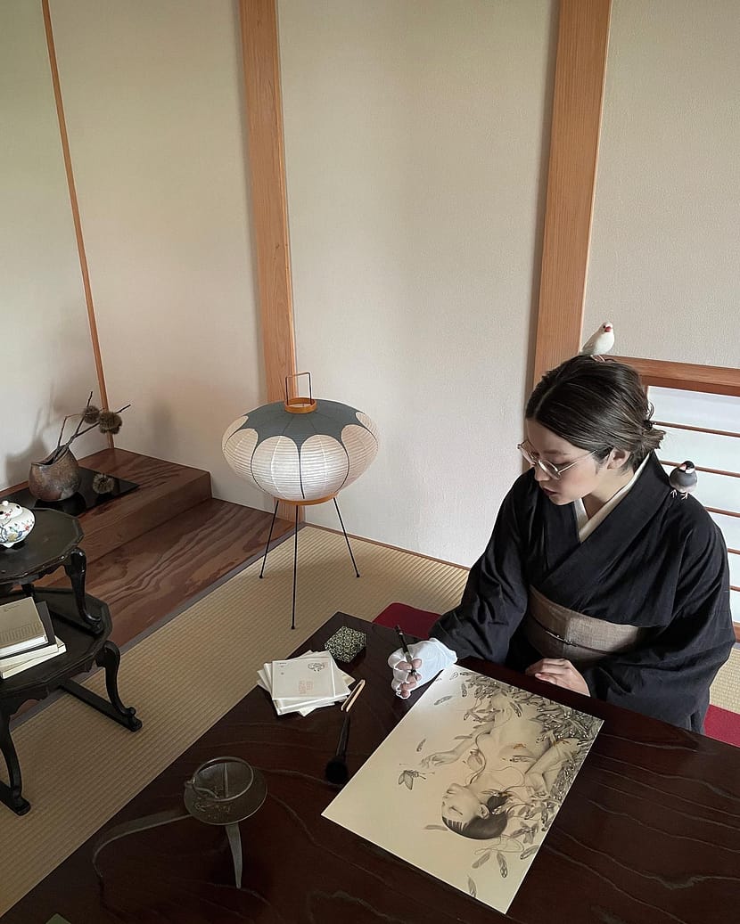 东方女性的空灵与神秘，都在日本艺术家 おざぶ 细腻的笔触下